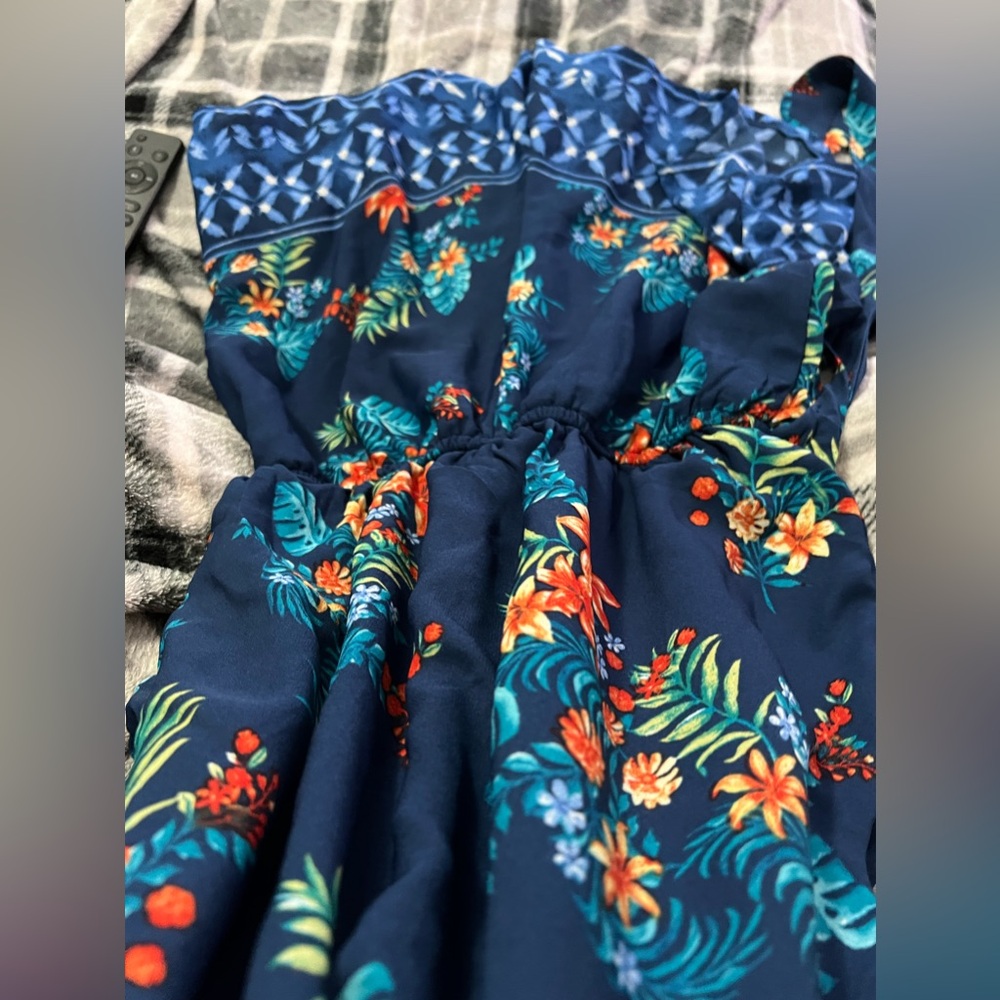 Blue Floral Romper